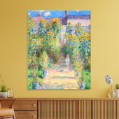 Claude Monet - De tuin van de kunstenaar in Vetheu Canvas Afdruk (Insitu (Woonkamer))
