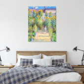 Claude Monet - De tuin van de kunstenaar in Vetheu Canvas Afdruk (Insitu (Slaapkamer))