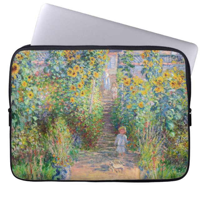 Claude Monet - De tuin van de kunstenaar in Vetheu Laptop Sleeve (Voorkant)