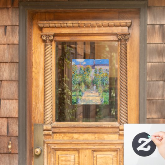 Claude Monet - De tuin van de kunstenaar in Vetheu Raamsticker (Huis Deur)