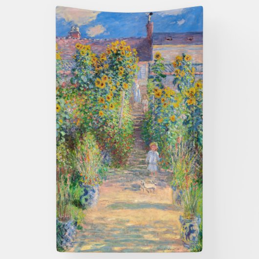 Claude Monet - De tuin van de kunstenaar in Vetheu Spandoek (Verticaal)