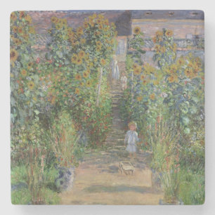 Claude Monet   De tuin van de kunstenaar in Vetheu Stenen Onderzetter