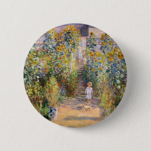 Claude Monet de Tuin van de Kunstenaar in Vétheuil Ronde Button 5,7 Cm