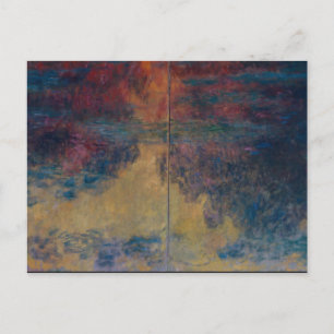 Claude Monet - De waterlelievijver in de avond Briefkaart