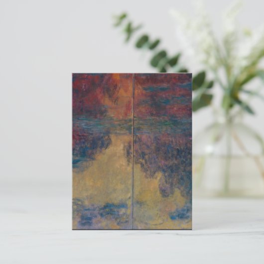 Claude Monet - De waterlelievijver in de avond Briefkaart (Staand voorkant)