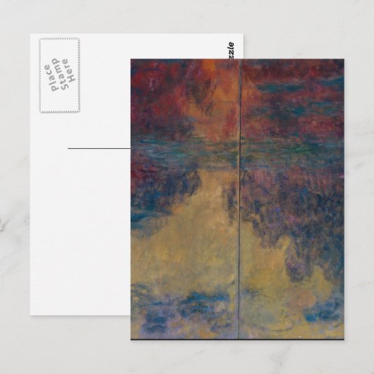 Claude Monet - De waterlelievijver in de avond Briefkaart (Voorkant / Achterkant)