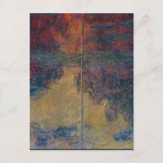 Claude Monet - De waterlelievijver in de avond Briefkaart (Voorkant)