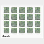 Claude Monet | De waterpas Pond: Groene harmonie Vierkante Sticker (Vel)