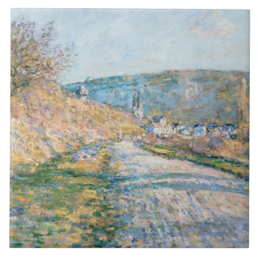 Claude Monet - De weg naar Vétheuil Tegeltje (Voorkant)