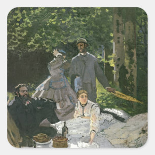 Claude Monet Dejeuner sur l'Herbe, Chailly Vierkante Sticker