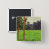 Claude Monet | Deux Arbres dans la Prairie Vierkante Button 5,1 Cm (Voorkant /achterkant)
