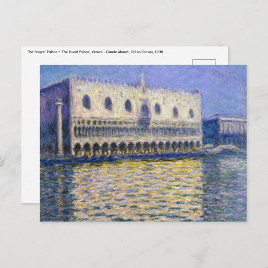 Claude Monet - Doges' Palace Briefkaart (Voorkant / Achterkant)