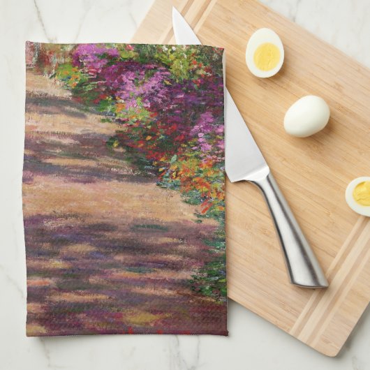 Claude Monet | Een route in de tuin van Monet Theedoek (Quarter Fold)