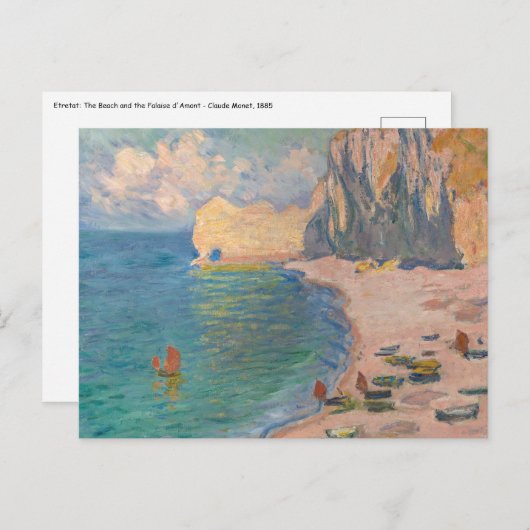 Claude Monet - Etretat: Beach and Falaise d'Amont Briefkaart (Voorkant / Achterkant)