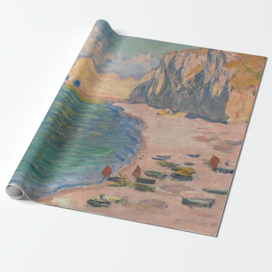Claude Monet - Etretat: Beach and Falaise d'Amont Cadeaupapier (Uitgerold)