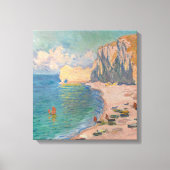 Claude Monet - Etretat: Beach and Falaise d'Amont Canvas Afdruk (Voorkant)
