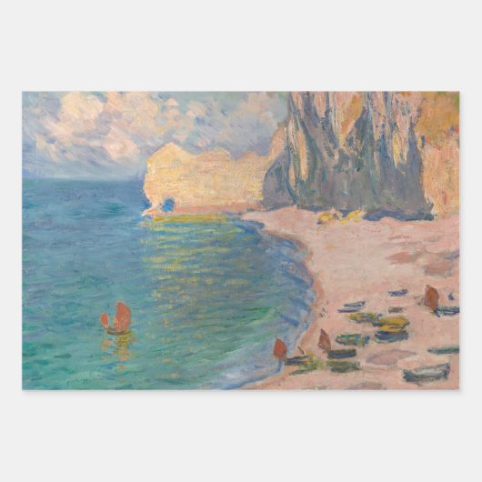 Claude Monet - Etretat: Beach and Falaise d'Amont Inpakpapier Vel (Voorkant 2)