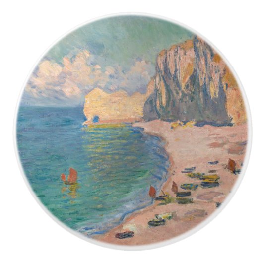 Claude Monet - Etretat: Beach and Falaise d'Amont Keramische Knop (Voorkant)