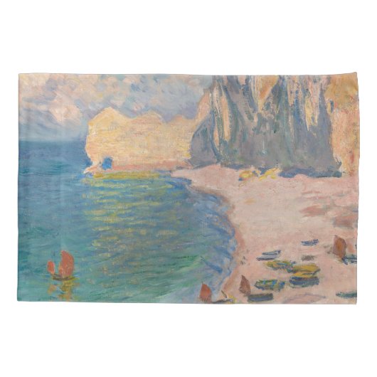Claude Monet - Etretat: Beach and Falaise d'Amont Kussensloop (Achterkant)