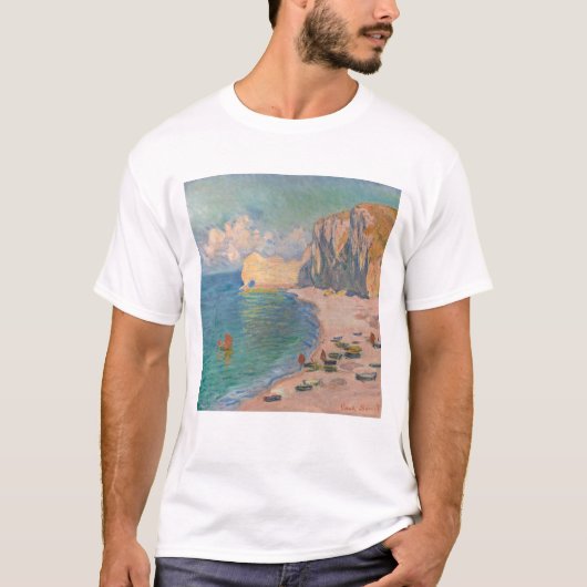 Claude Monet - Etretat: Beach and Falaise d'Amont T-shirt (Voorkant)