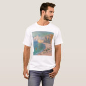 Claude Monet - Etretat: Beach and Falaise d'Amont T-shirt (Voorkant volledig)