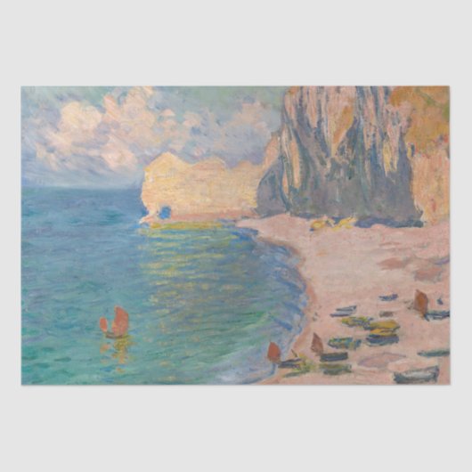 Claude Monet - Etretat: Beach and Falaise d'Amont Tissuepapier (Voorkant)