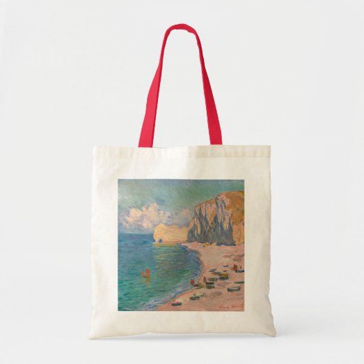 Claude Monet - Etretat: Beach and Falaise d'Amont Tote Bag (Voorkant)