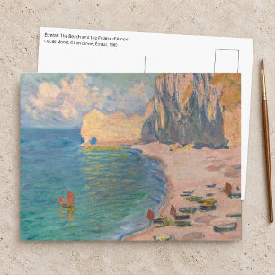 Claude Monet - Etretat: Strand en Falaise d'Amont Briefkaart