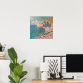 Claude Monet - Etretat: Strand en Falaise d'Amont Poster (Thuiskantoor)