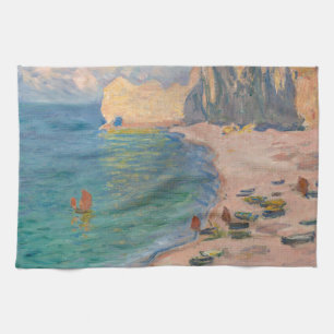 Claude Monet - Etretat: Strand en Falaise d'Amont Theedoek