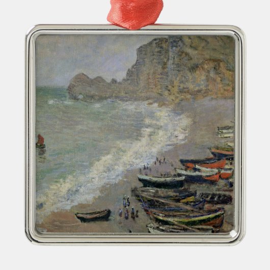 Claude Monet | Etretat, strand en Porte d'Amont Metalen Ornament (Voorkant)