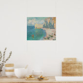 Claude Monet - Etretat - The Beach and the Falaise Poster (Keuken)