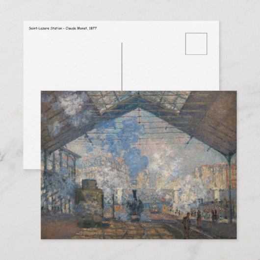 Claude Monet - Exterieur zicht op het station Sain Briefkaart (Voorkant / Achterkant)