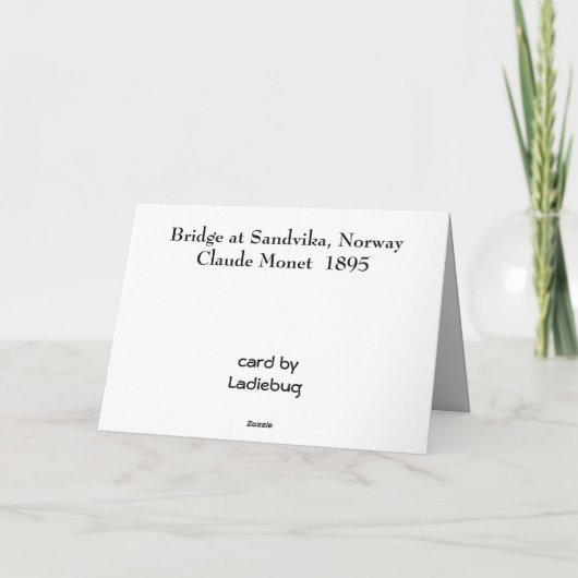 Claude Monet Feestdagen Kaart (Achterkant)