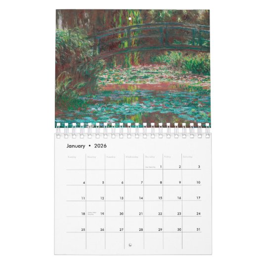 CLAUDE MONET FINE ART CALENDAR KALENDER (Jan 2026)