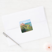 Claude Monet: Fishermans Cottage in Varengeville Vierkante Sticker (Envelop)