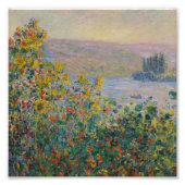 Claude Monet - flower beds at vétheuil Foto Afdruk (Voorkant)