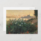 Claude Monet - Flowered Riverbank, Argenteuil Briefkaart (Voorkant / Achterkant)