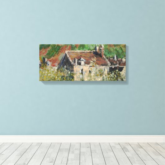 Claude Monet - Flowering Plum Trees Canvas Afdruk (Insitu (Houten vloer))