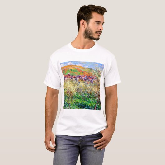 Claude Monet Flowering Plum Trees T-shirt (Voorkant volledig)