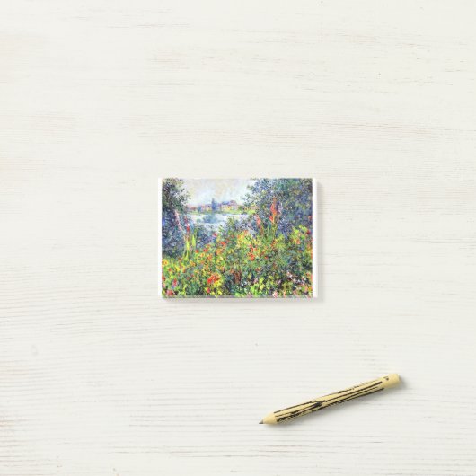 Claude Monet Flowers bij Vetheuil Post-it® Notes (Op bureau)