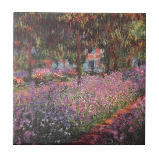 Claude Monet/Garden bij Giverny Tegeltje (Voorkant)
