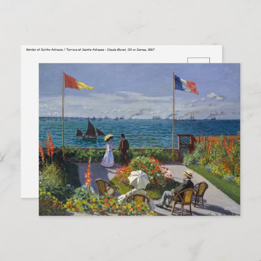 Claude Monet - Garden in Sainte-Adresse Briefkaart (Voorkant / Achterkant)