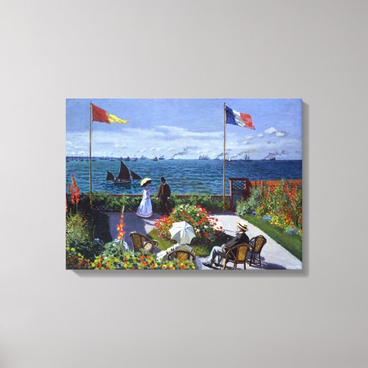 Claude Monet Garden in Sainte-Adresse Canvas Afdruk (Voorkant)