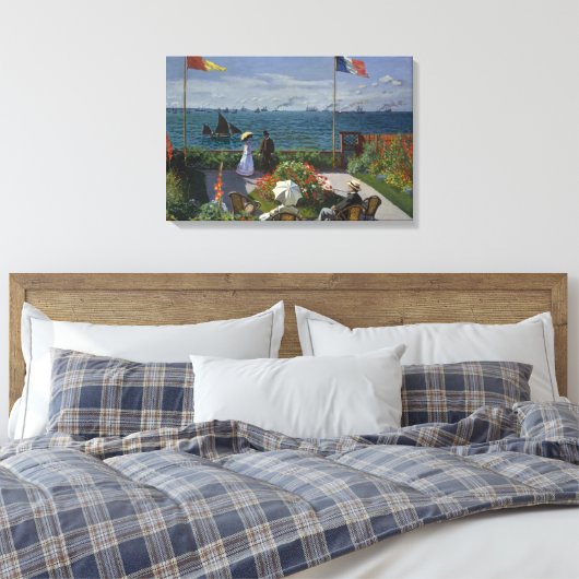Claude Monet - Garden in Sainte-Adresse Canvas Afdruk (Insitu (Slaapkamer))