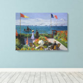 Claude Monet - Garden in Sainte-Adresse Canvas Afdruk (Insitu (Houten vloer))