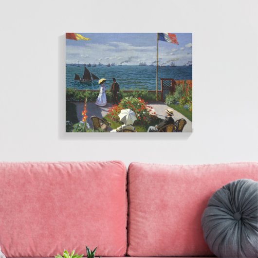 Claude Monet - Garden in Sainte-Adresse Canvas Afdruk (Insitu (Woonkamer))