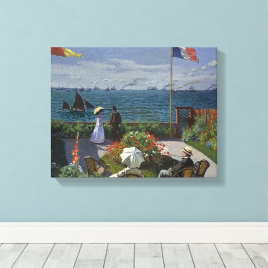 Claude Monet - Garden in Sainte-Adresse Canvas Afdruk (Insitu (Houten vloer))