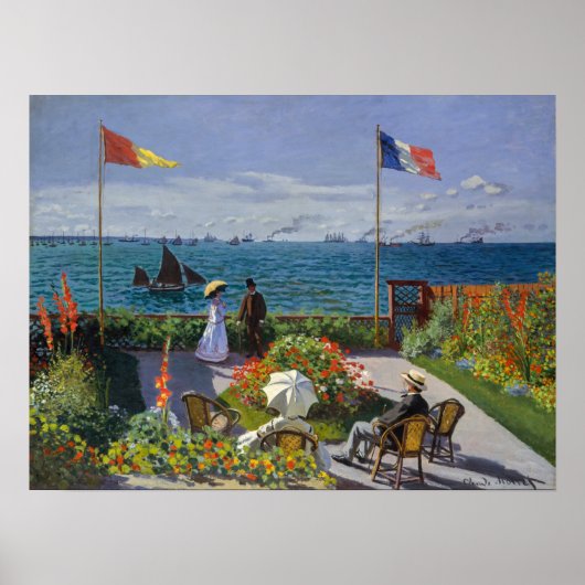 Claude Monet - Garden in Sainte-Adresse Poster (Voorkant)