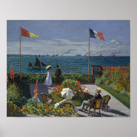 Claude Monet - Garden in Sainte-Adresse Poster (Voorkant)